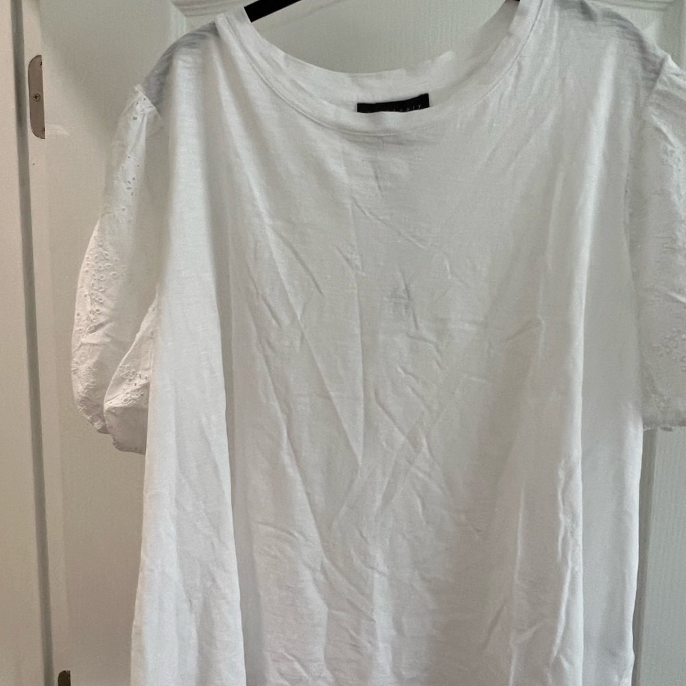 Sanctuary Not So Basic T-Shirt Short Eyelet Sleeve SZ 2X - Picture 2 of 5